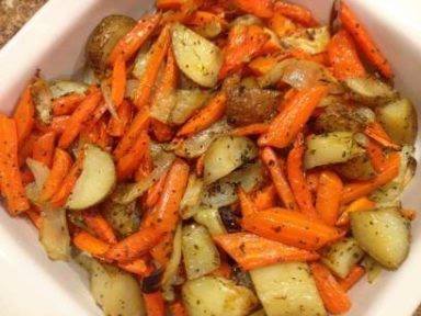 THE BEST ROASTED CARROTS, POTATOES & ONIONS